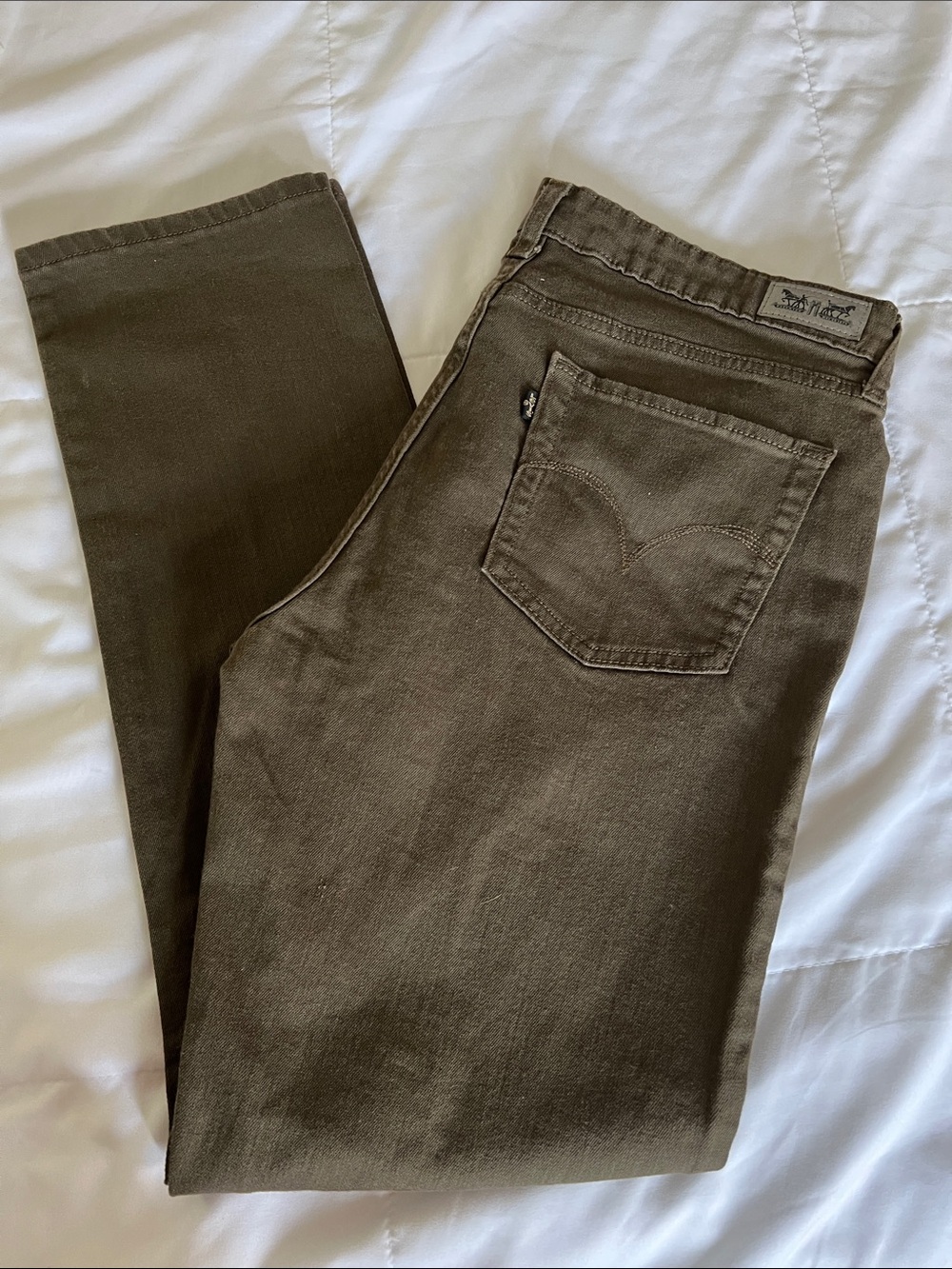 Levi's Men's Olive-Brown Straight Jeans